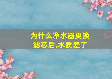 为什么净水器更换滤芯后,水质差了