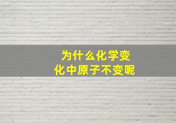 为什么化学变化中原子不变呢