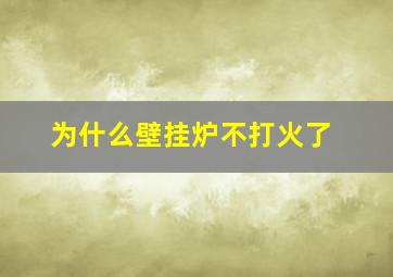 为什么壁挂炉不打火了