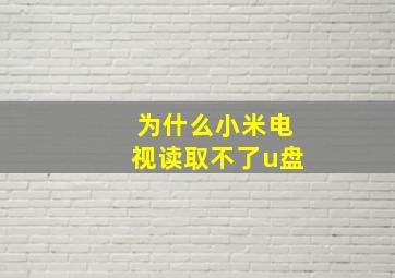 为什么小米电视读取不了u盘