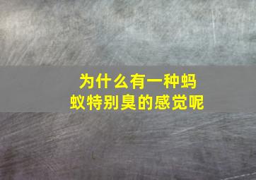 为什么有一种蚂蚁特别臭的感觉呢