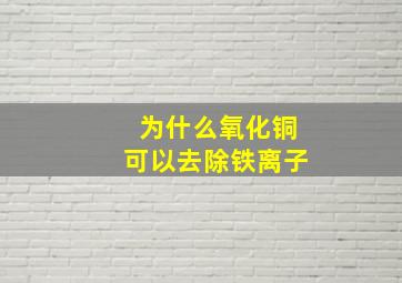 为什么氧化铜可以去除铁离子