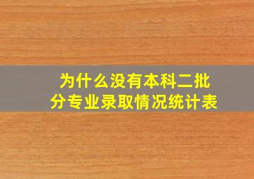 为什么没有本科二批分专业录取情况统计表