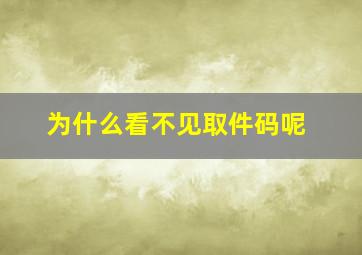 为什么看不见取件码呢