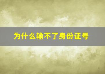 为什么输不了身份证号