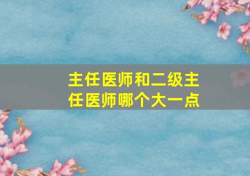 主任医师和二级主任医师哪个大一点