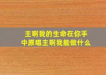 主啊我的生命在你手中原唱主啊我能做什么