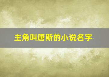 主角叫唐斯的小说名字