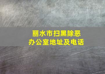 丽水市扫黑除恶办公室地址及电话