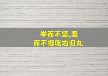 举而不坚,坚而不挺吃右归丸