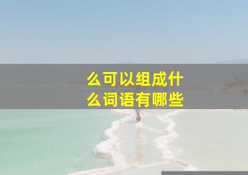 么可以组成什么词语有哪些