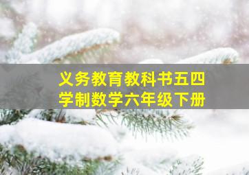 义务教育教科书五四学制数学六年级下册