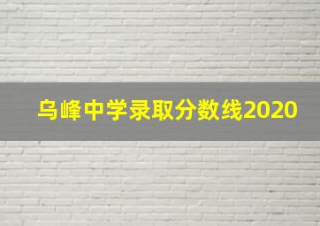 乌峰中学录取分数线2020