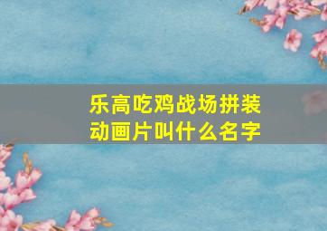 乐高吃鸡战场拼装动画片叫什么名字