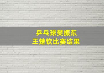 乒乓球樊振东王楚钦比赛结果