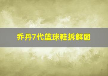 乔丹7代篮球鞋拆解图