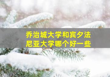 乔治城大学和宾夕法尼亚大学哪个好一些