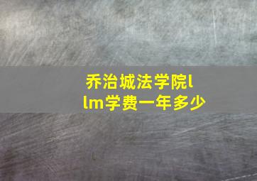 乔治城法学院llm学费一年多少