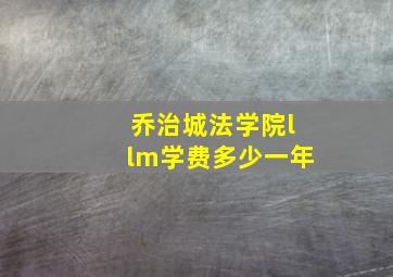 乔治城法学院llm学费多少一年