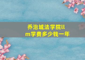 乔治城法学院llm学费多少钱一年