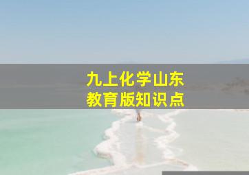 九上化学山东教育版知识点