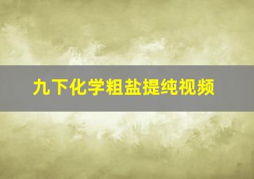 九下化学粗盐提纯视频