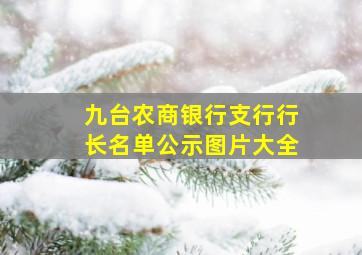 九台农商银行支行行长名单公示图片大全