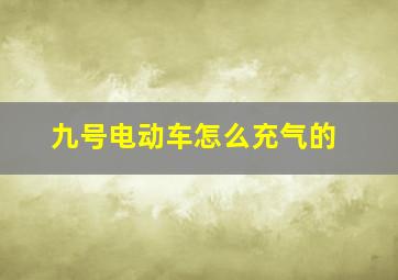 九号电动车怎么充气的