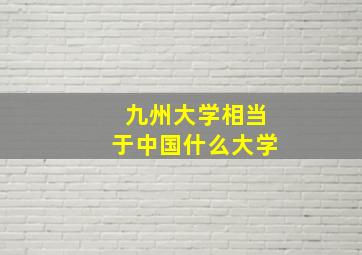 九州大学相当于中国什么大学