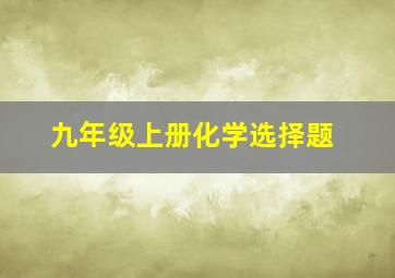 九年级上册化学选择题