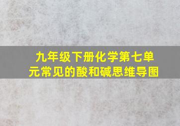 九年级下册化学第七单元常见的酸和碱思维导图