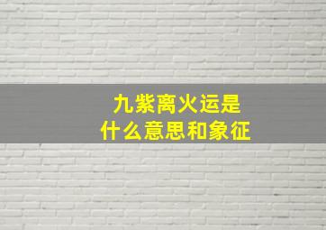 九紫离火运是什么意思和象征