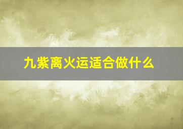 九紫离火运适合做什么