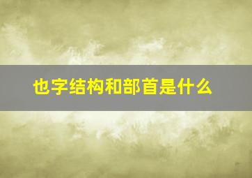 也字结构和部首是什么