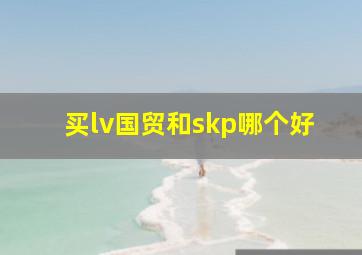 买lv国贸和skp哪个好