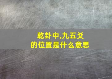 乾卦中,九五爻的位置是什么意思