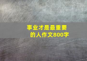 事业才是最重要的人作文800字