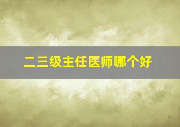 二三级主任医师哪个好