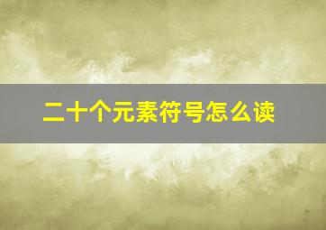 二十个元素符号怎么读