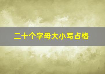 二十个字母大小写占格