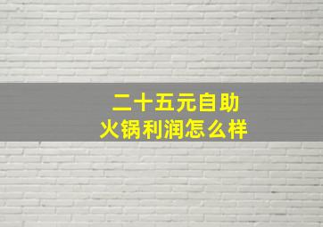 二十五元自助火锅利润怎么样