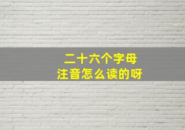 二十六个字母注音怎么读的呀