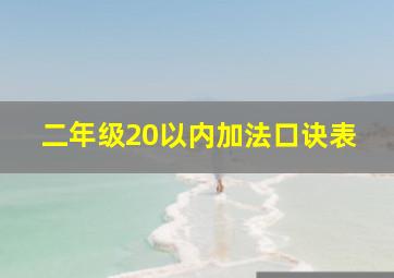 二年级20以内加法口诀表