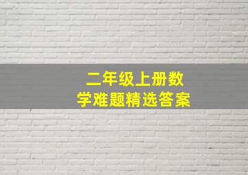 二年级上册数学难题精选答案