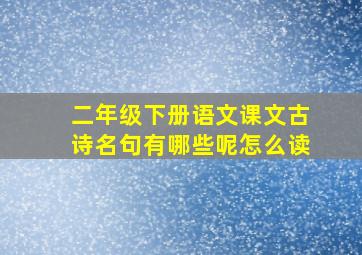 二年级下册语文课文古诗名句有哪些呢怎么读