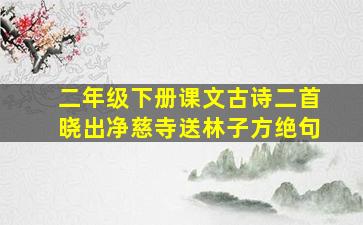 二年级下册课文古诗二首晓出净慈寺送林子方绝句