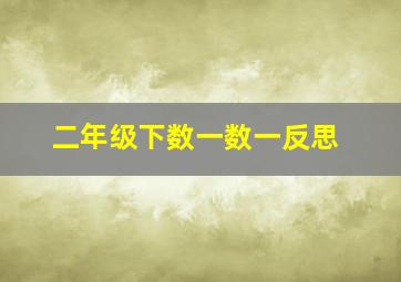 二年级下数一数一反思