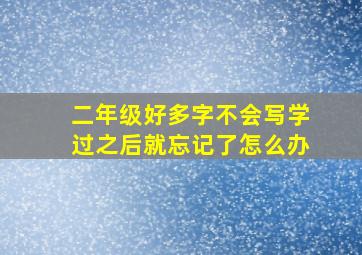 二年级好多字不会写学过之后就忘记了怎么办