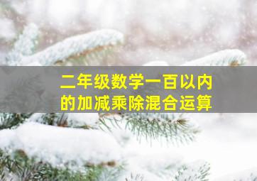 二年级数学一百以内的加减乘除混合运算