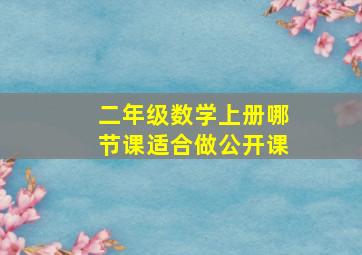 二年级数学上册哪节课适合做公开课